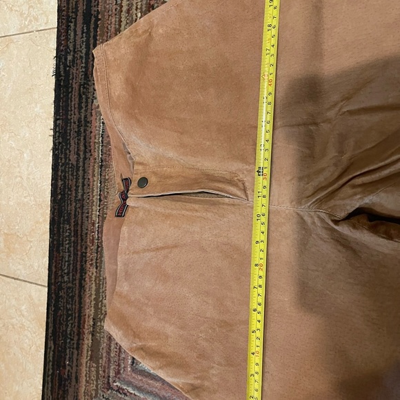 Hypo Active Women's Leather Pants Brown 14 Flat Front Lined Logo - Picture 5 of 9